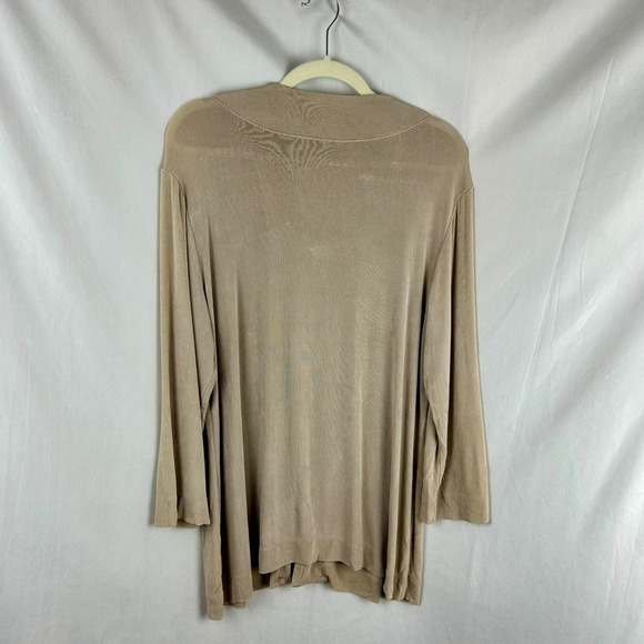 Chico's‎ Travelers Cardigan Sweater Women 3 US XL Tan Beige One Button Stretch - Picture 5 of 6